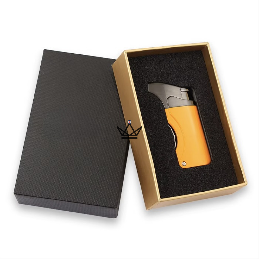 VARGAS Torch Lighter — torch & integrated punch, refillable | Yellow & Silver — view 5