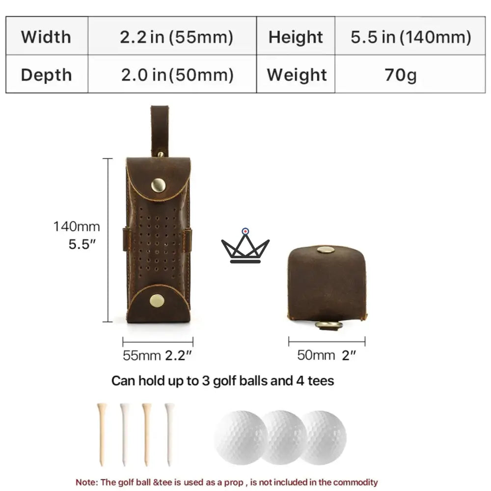 Customizable Leather Golf Ball Pouch –Voyageur Tee Golf | 3 Balls, 4 Tees — view 7