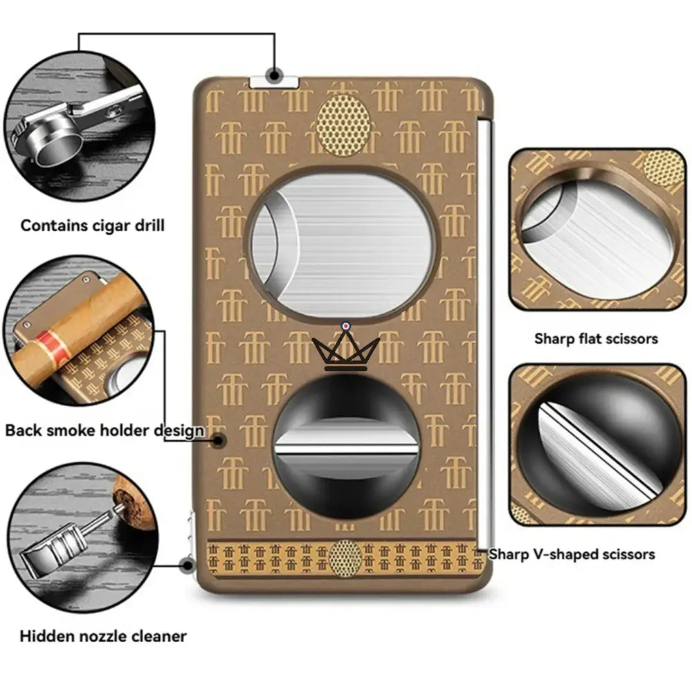 Elite Slice Cigar Cutter — 3 Cuts in 1 (Straight, V, Punch), Stainless Steel & Premium Resin, 6 Finishes, Gift Box Included — view 6