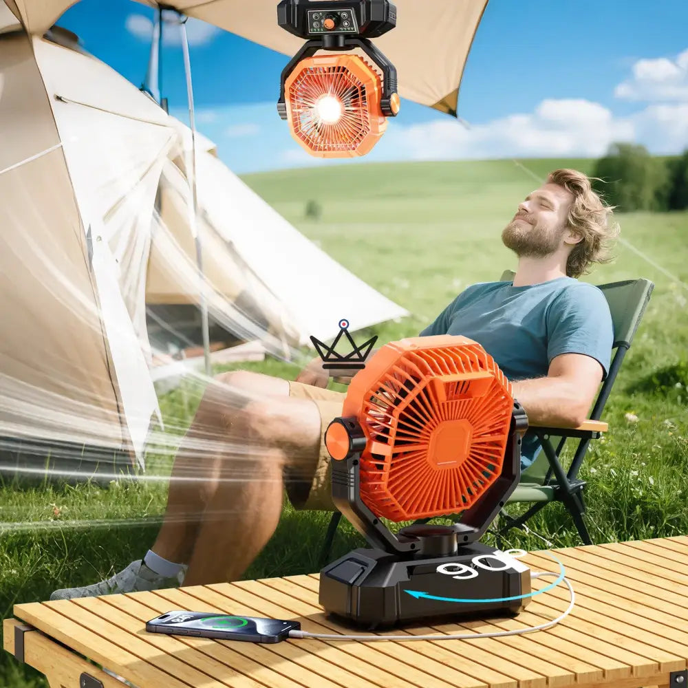 NOELY Portable Battery Fan — 20,000 mAh, LED & Power Bank — view 8