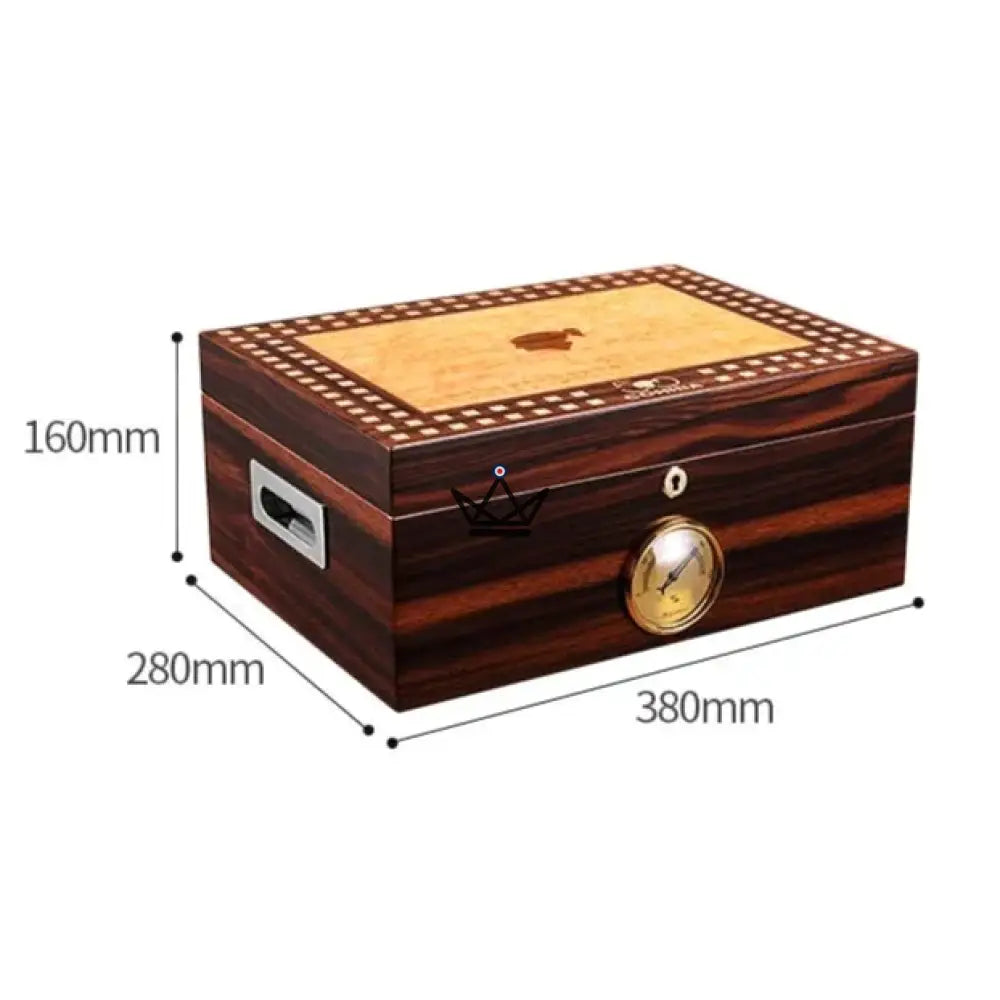 Zigarrenhumidor IVORY — spanische Zeder, elegantes Design, Hygrometer und Befeuchter – Ansicht 8