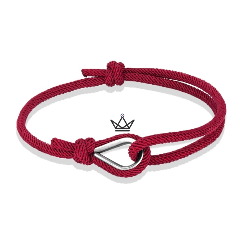 Harlow Bracelet - Silver Drop & Adjustable Cord - 11 Colors — Burgundy