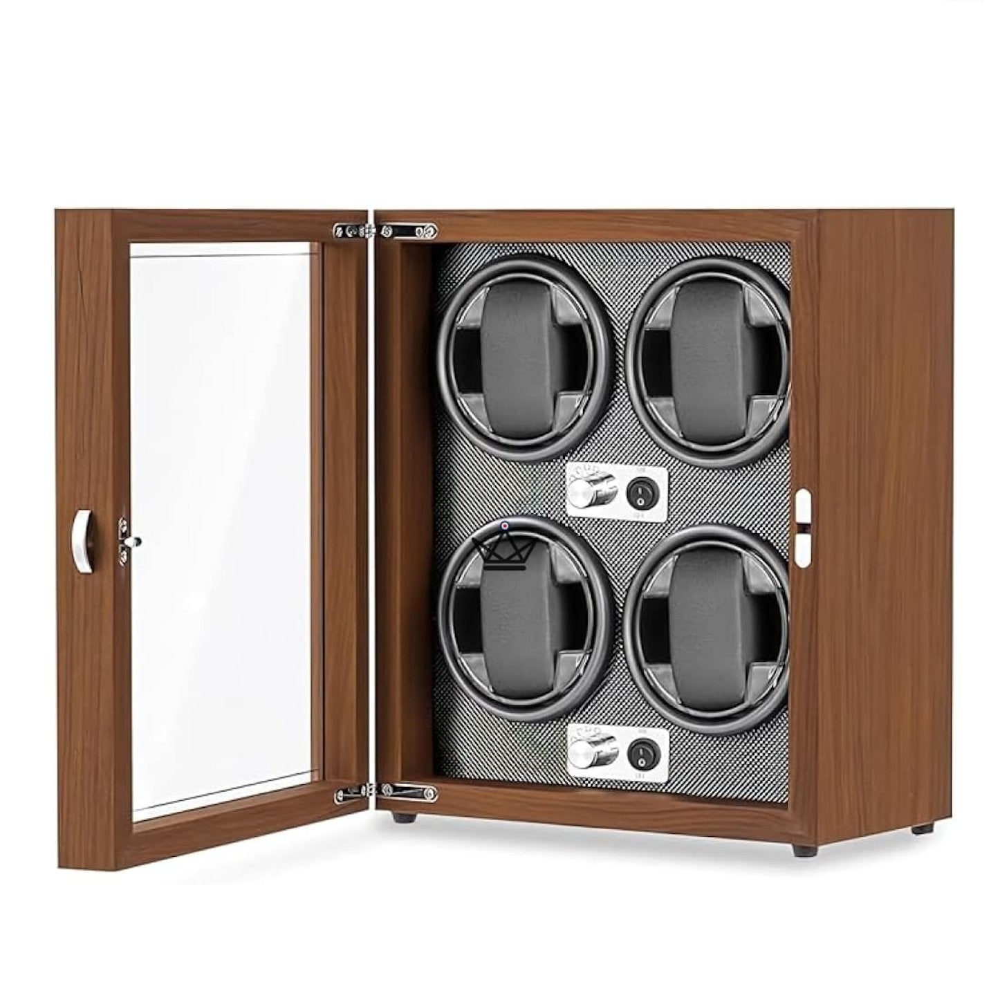 Uhrenbeweger WoodWind für Automatikuhren – Nussbaum & LED, 1 bis 4 Uhren | 5 Modi – Ansicht 5
