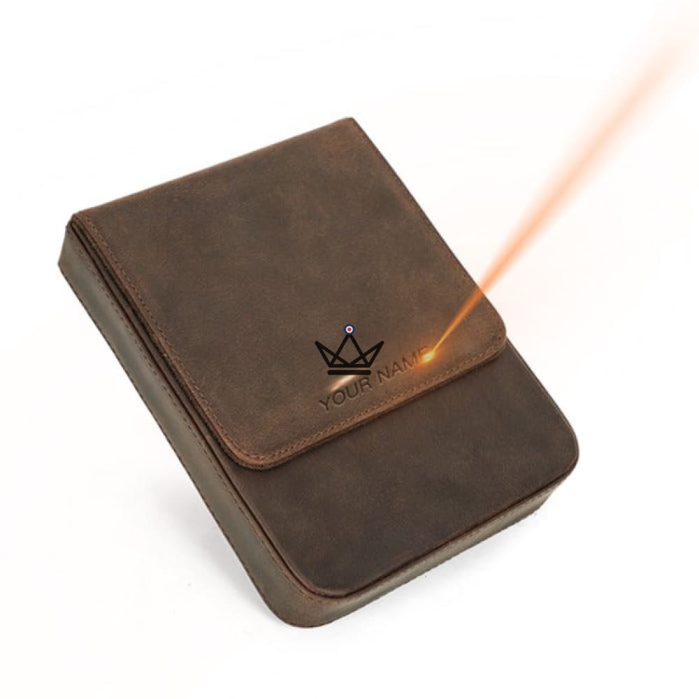Customizable Luxury Leather Fountain Pen Case - Voyageur Magnus — view 3