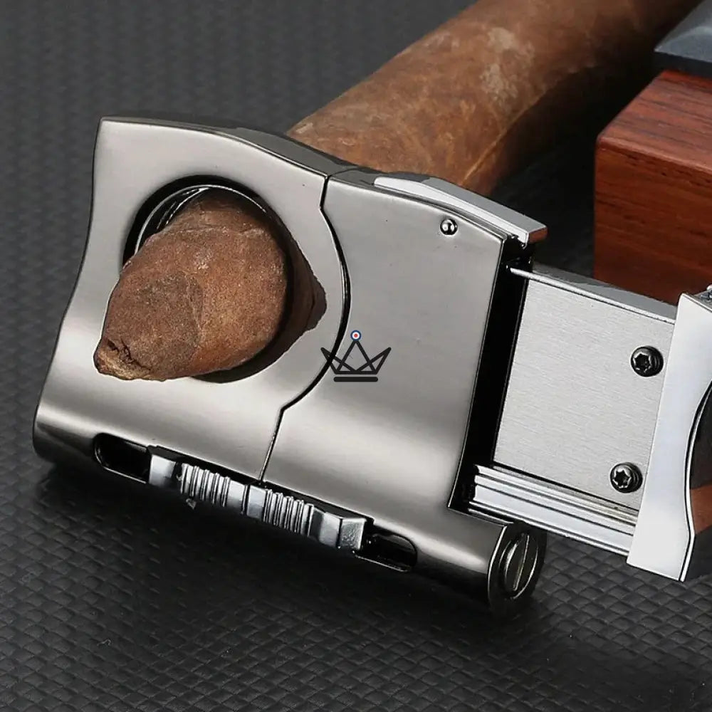 Zigarrenschneider Ignition Pro – Gebürsteter Edelstahl, Guillotine-Klinge & einziehbarer Bohrer, 21 mm Durchmesser | Inklusive Sammleretui – Ansicht 3