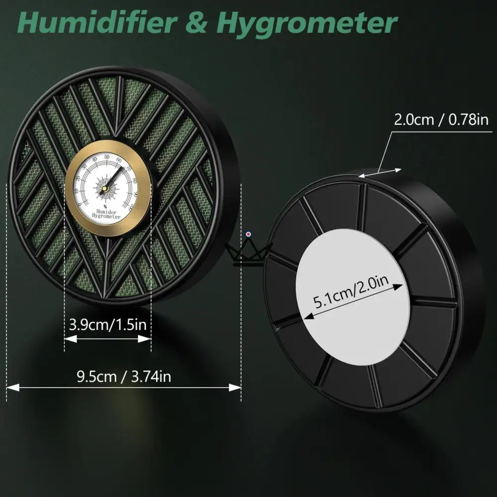 Luftbefeuchter mit Hygrometer OASIS VORTEX – magnetische Befestigung, 9,5 cm | Zigarrenkeller – Ansicht 7