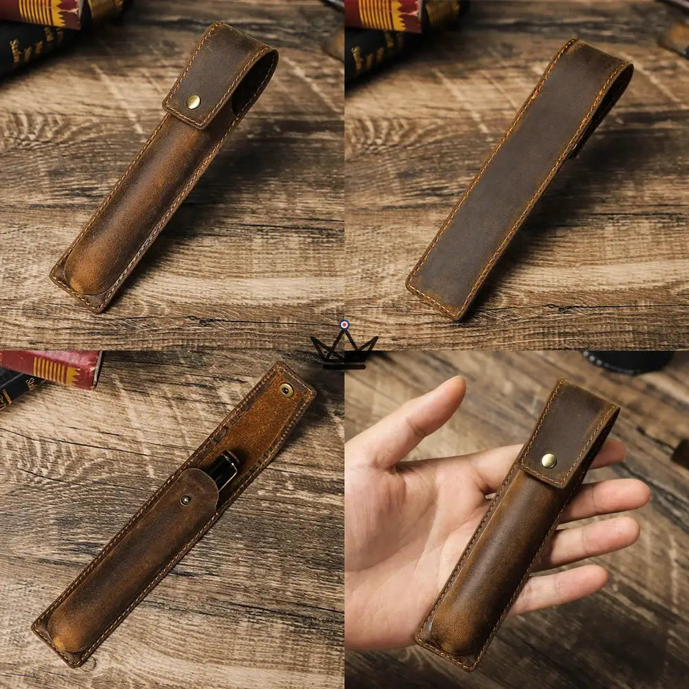 Customizable Leather Fountain Pen Case - Voyageur Valet — view 6