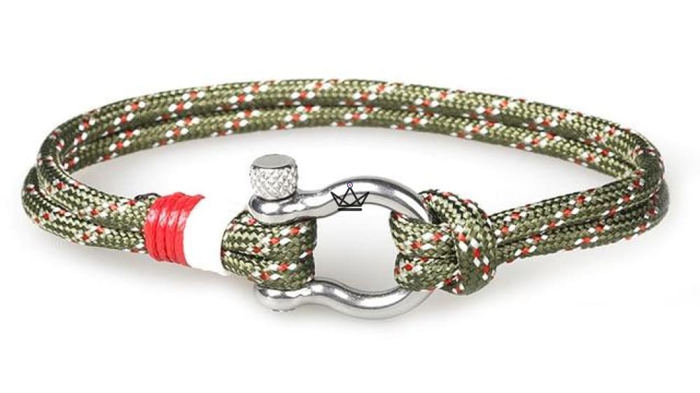HADOCK Bracelet - Silver Plated Marine Shackle & Rope - 11 Colors — Green yellow