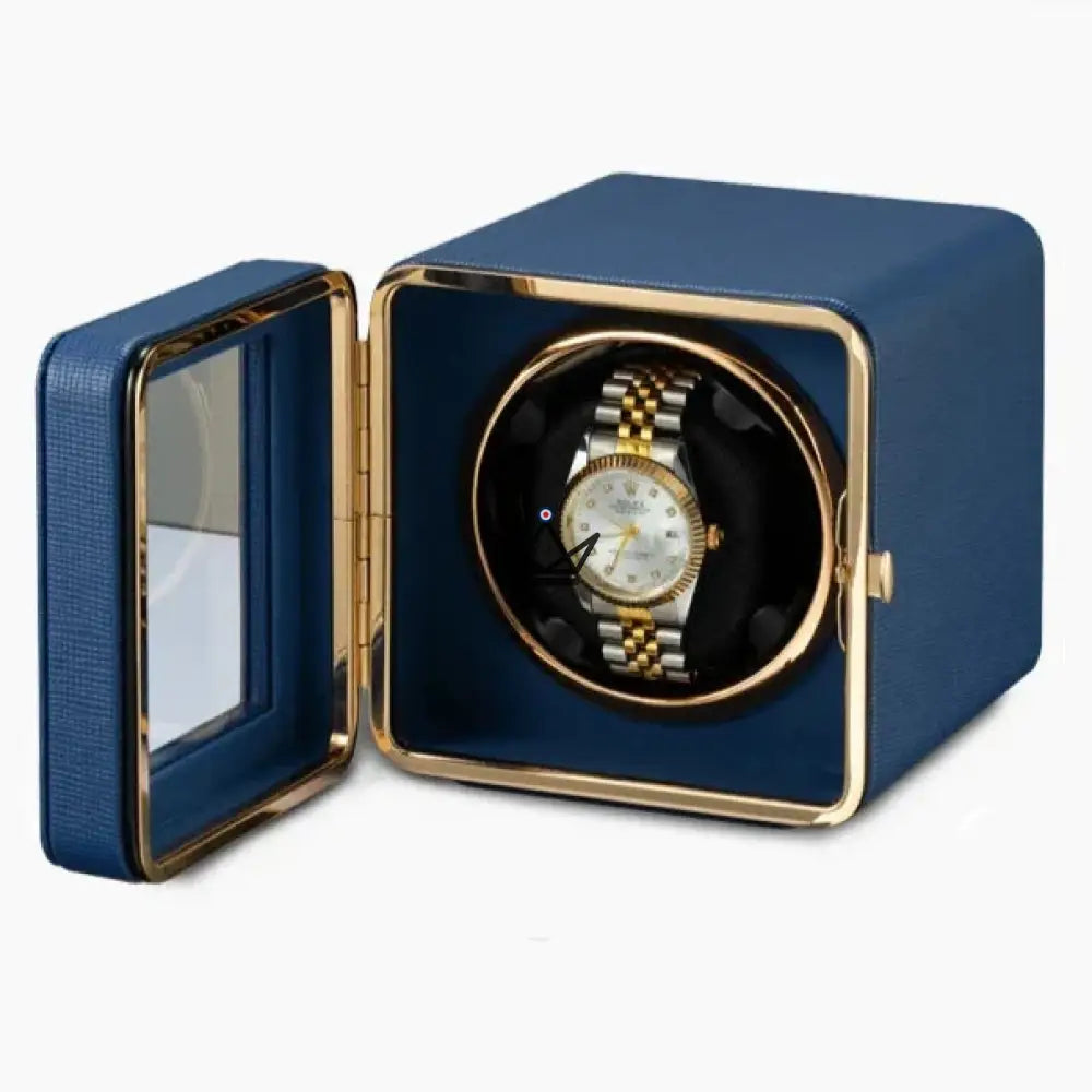 Uhrenbeweger für Automatikuhren PRESTIGE ÉQUINOXE — PU-Leder, blaue LED, 5 Modi, USB-C – Ansicht 10