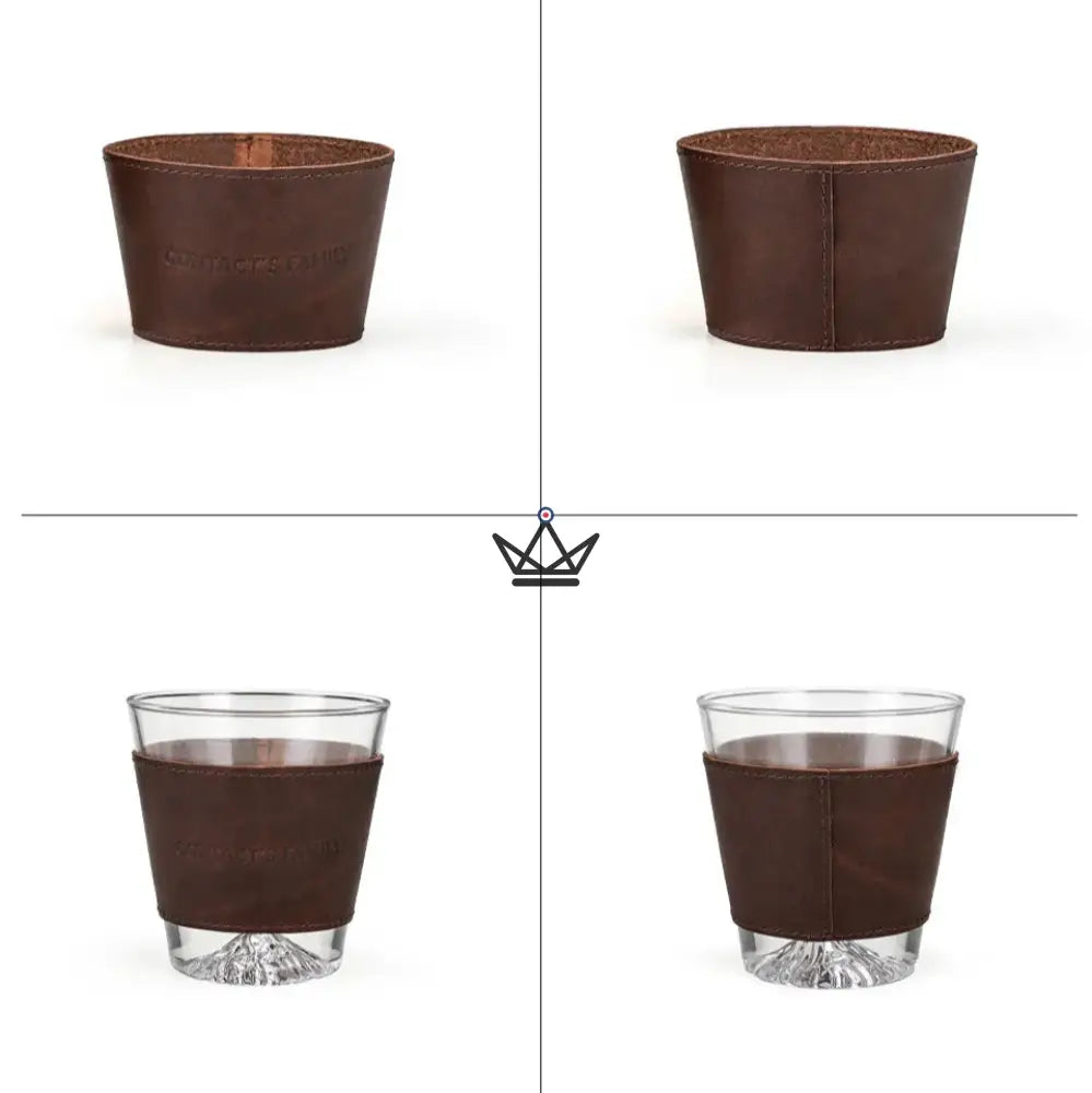 Anpassbare Whiskyglas-Manschette aus Leder - Voyageur Sleeve – Ansicht 9