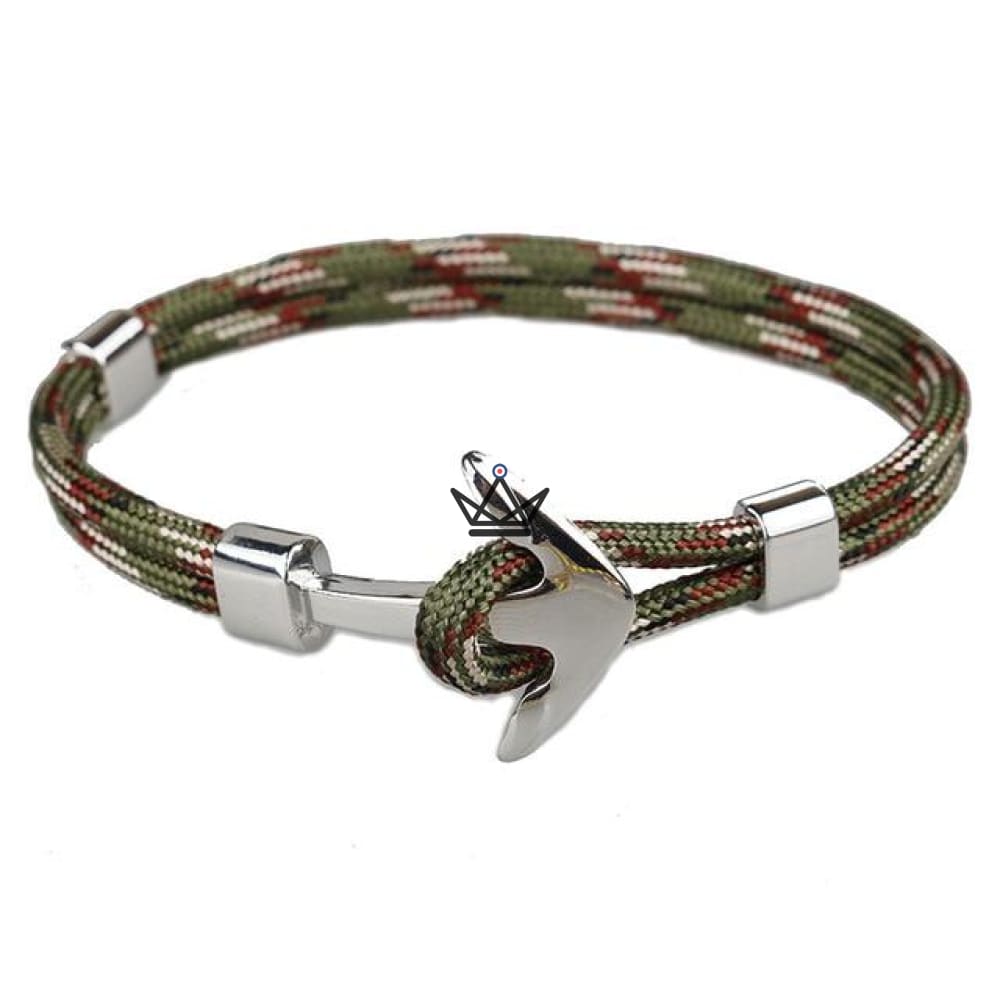 Poseidon Marine Bracelet - Silver Anchor - 10 Colors — Military