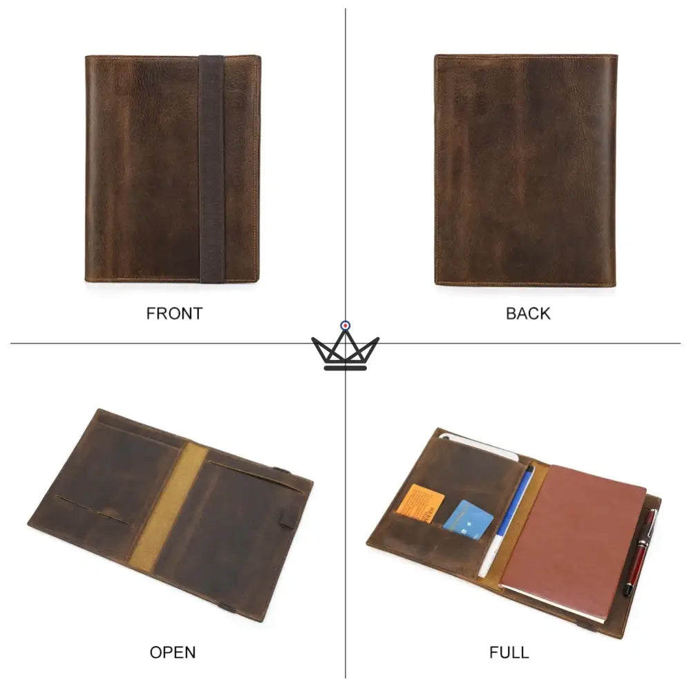 Customizable Leather Document Holder - A5 / B5 Tablet & Notebook - VOYAGEUR Folio — view 5