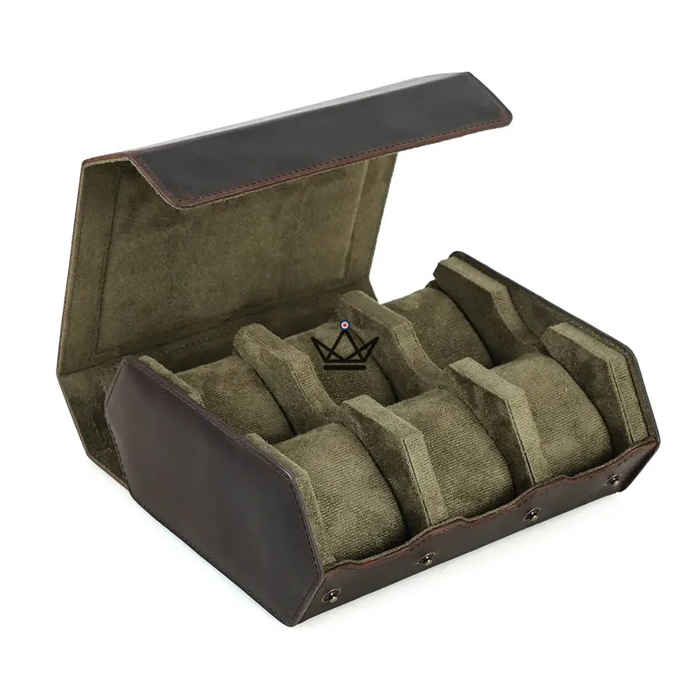 Customizable Leather Travel Case for Automatic Watch - Voyageur Hexagone — view 24