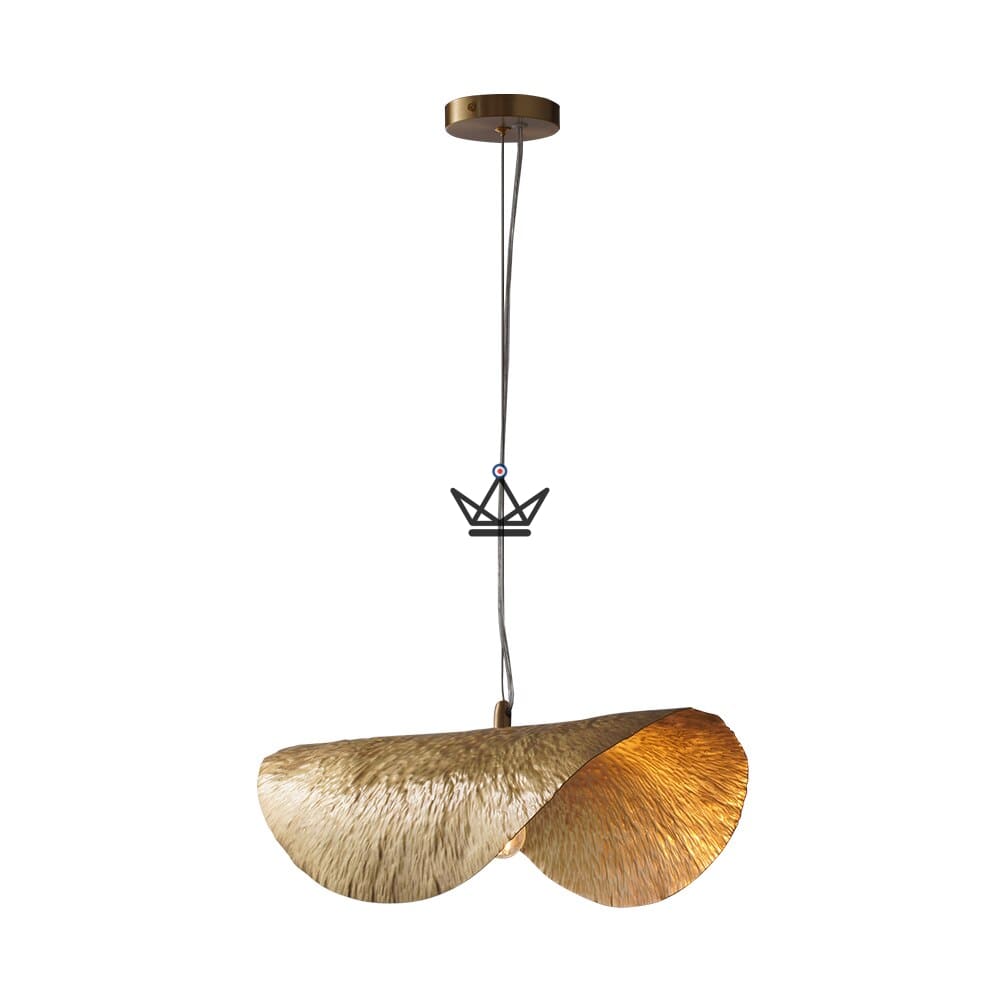 Copper Lotus Leaf Suspension Chandelier - Brass Goldyz — view 8