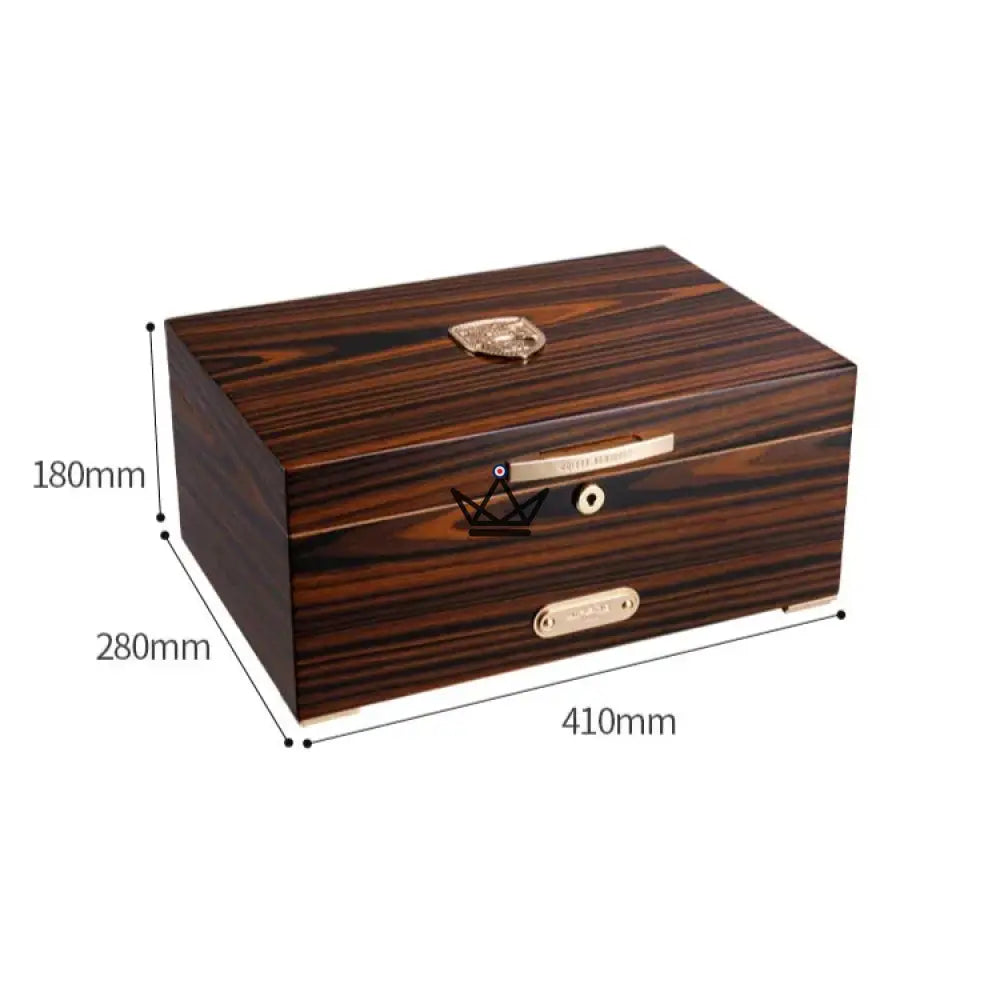 Majestatis Doublis Cigar Humidor — cedar, ~120 cigars, hygrometer & cedar humidifier, Sylva Aeterna or Linea Aurea — view 10