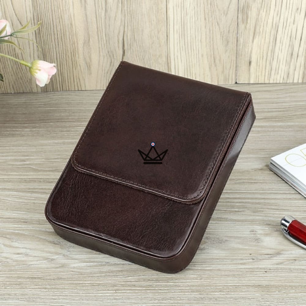 Customizable Luxury Leather Fountain Pen Case - Voyageur Magnus — view 7