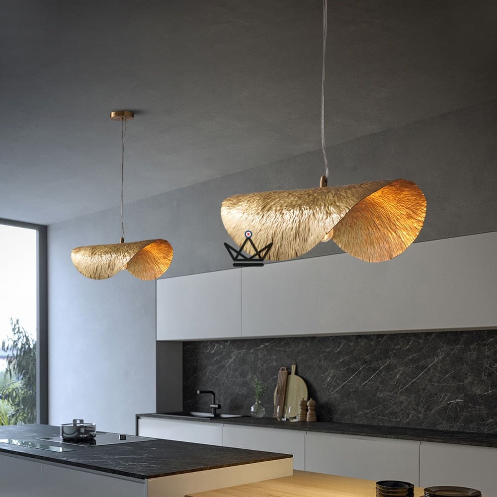 Copper Lotus Leaf Suspension Chandelier - Brass Goldyz — view 4