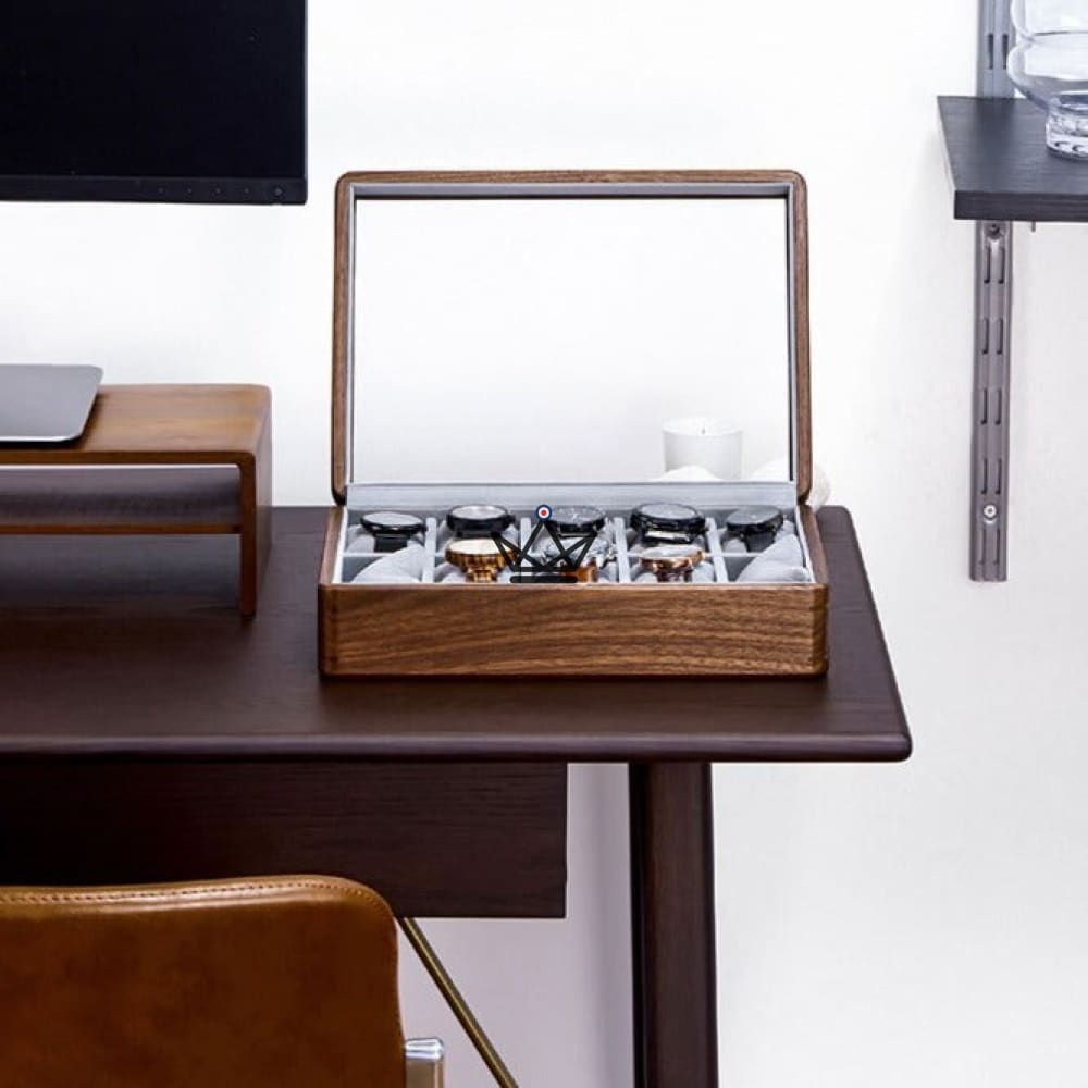 CUSTODIA TEMPORUM Luxury Watch Storage Box — Wood, Velvet, 5 or 10 Watches — view 2