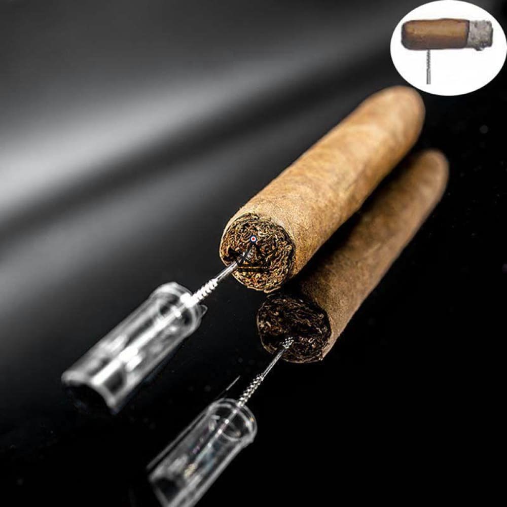 Punzón para cigarros AXE: metal de 14,7 cm, juego de 2, negro y azul | caja de regalo incluida