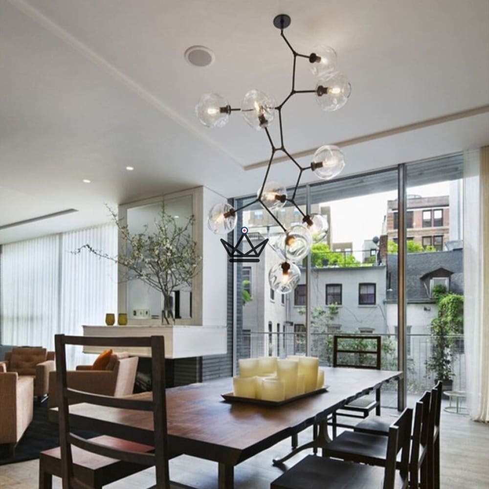 Articulated industrial vertical ceiling chandelier - Branching Bubble Vertigo — view 12
