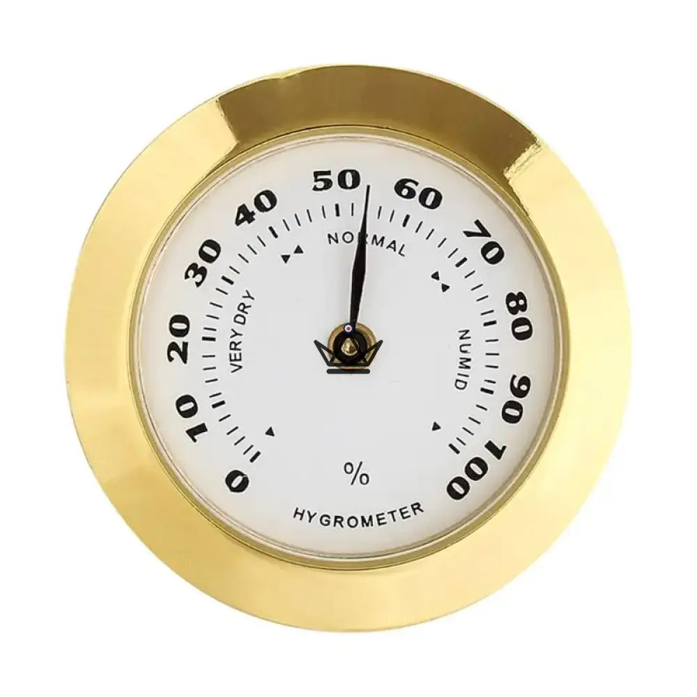 Analoger FAROX Hygrometer 34 – Goldfarbene Ausführung, Kompaktes Format | Zigarrenhumidor – Ansicht 6