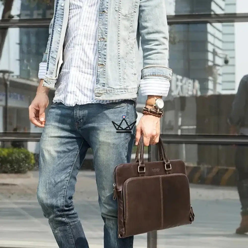 Customizable leather work bag - Voyageur Galilee — view 4
