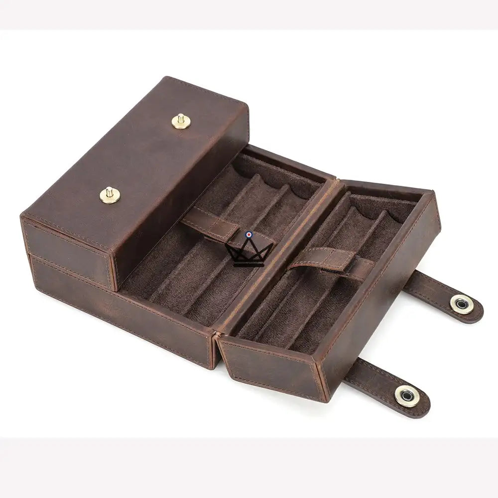 Customizable Leather Cigar Humidor - Voyageur King — view 8