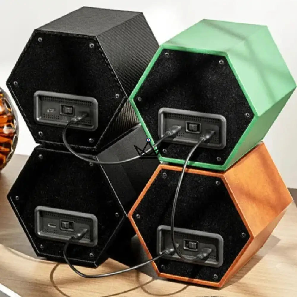 Jebely Hexagon Uhrenbeweger – Verbindbar, 6 Farben, 1 Stecker – Ansicht 2