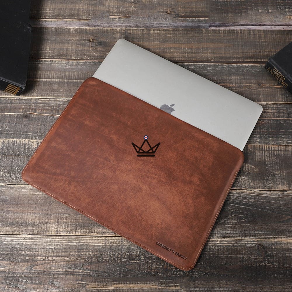 Customizable Leather Laptop Case - Voyageur Sicuro — view 4