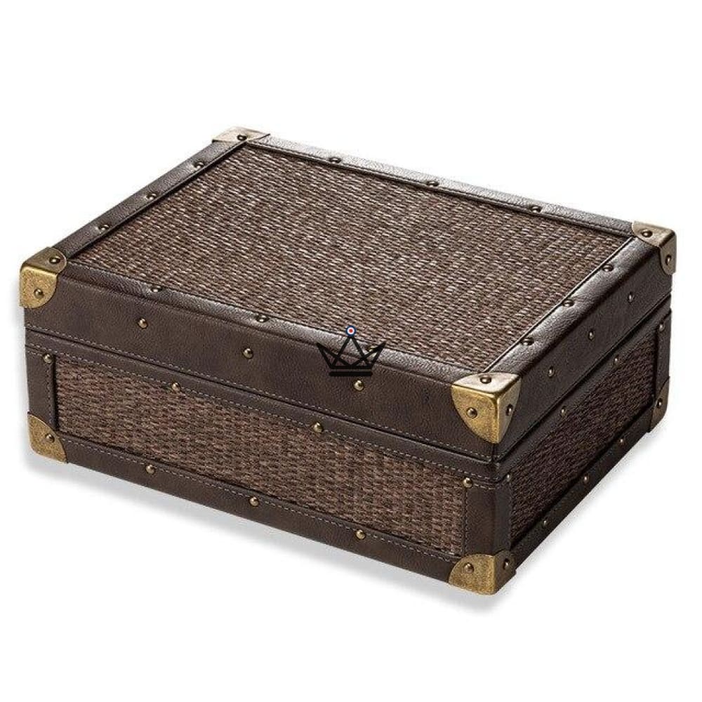 ROTIN Cigar Humidor — Woven Cowhide & Spanish Cedar, 50 Cigars | Rustic — view 4