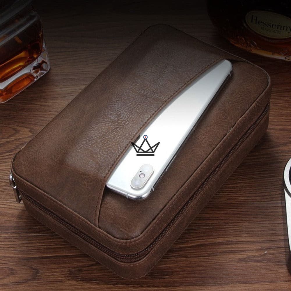 SOCRATE STYLE travel humidor — leather & cedar, 5 cigars, 3 compartments — view 6
