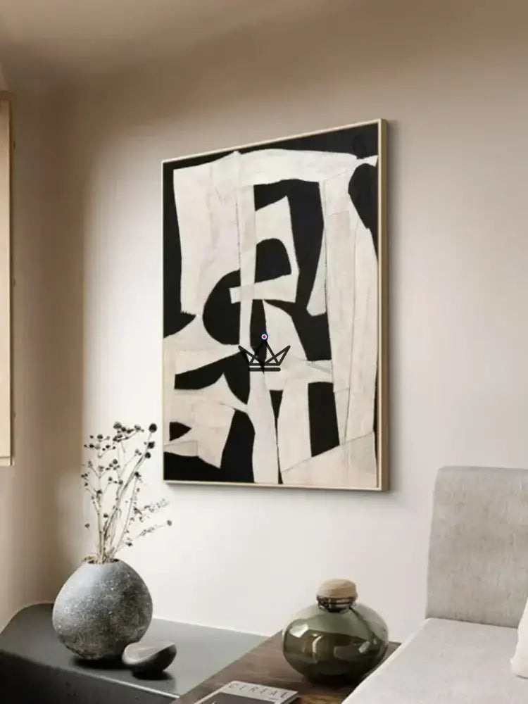 Ölgemälde auf XXL-Leinwand - Monochrome Abstraktion – Ansicht 5