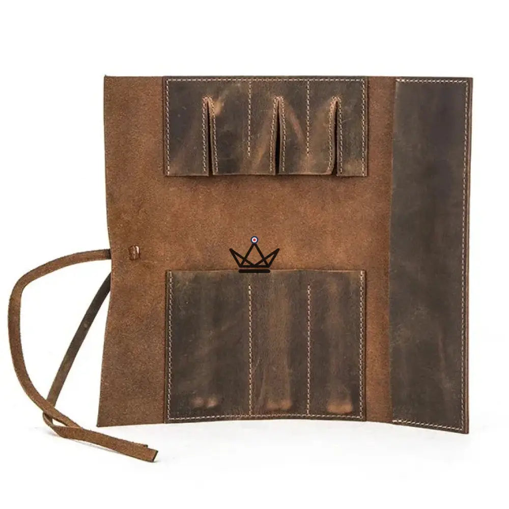 Customizable Leather Pen and Pencil Case - Voyageur Roll — view 7