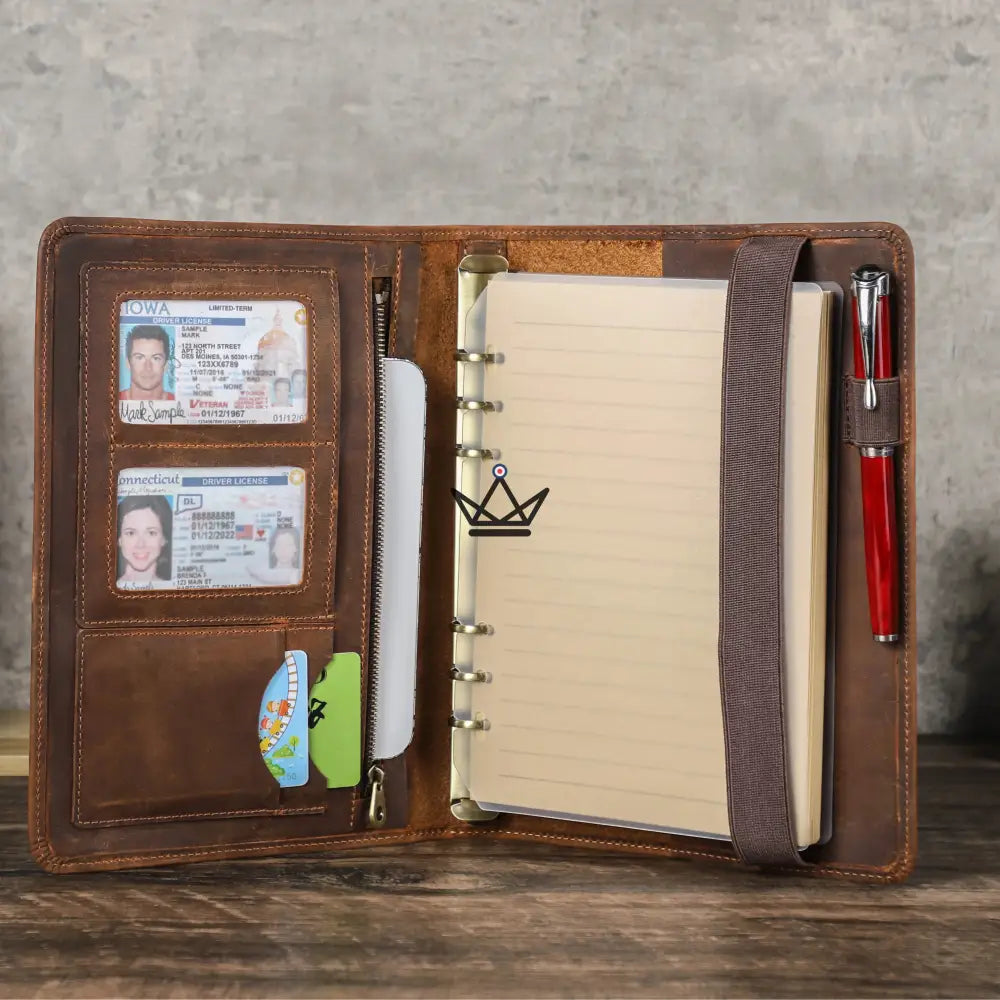 Organizador de cuero A5 personalizado - VOYAGEUR Galenda Organizador de cuero A5 personalizado - VOYAGEUR Galenda
