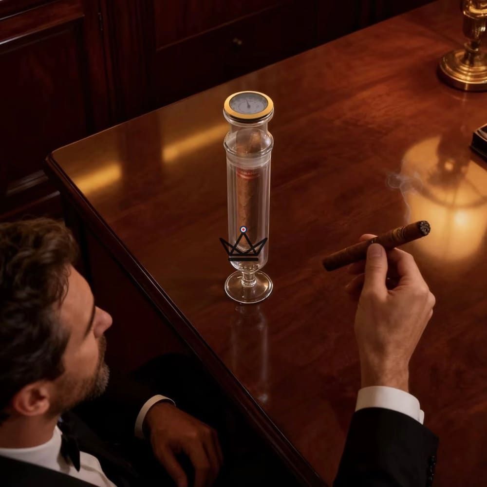 Infusio Flûtae — flute-shaped cigar infuser, integrated hygrometer | Gold & Silver — view 4