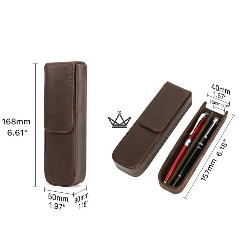 Customizable luxury leather fountain pen case - Atlas Voyager — view 6