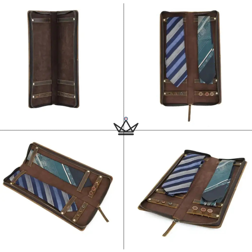 Personalisierbares Krawattenetui aus Leder - Voyageur Windsor – Ansicht 10