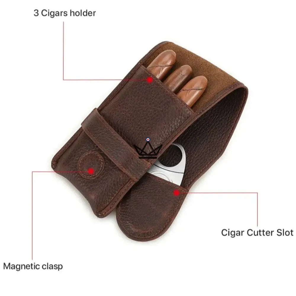 Anpassbares Lederetui für 3 Zigarren – Voyageur Pocket – Ansicht 6