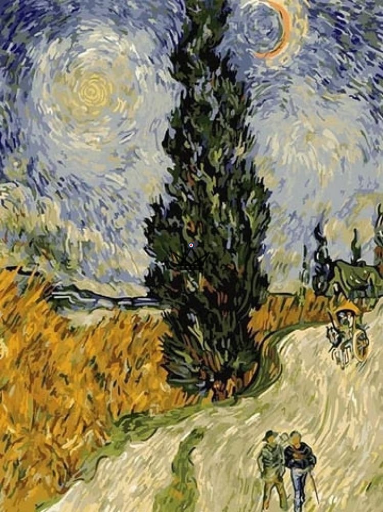 🎨 Painting by numbers - MaestroColor (Munch, Vincent van Gogh, Klimt) — The Cypress Road / 20x30cm