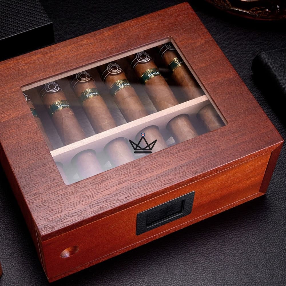 Zigarrenhumidor VERTIGO – spanisches Zedernholz, Digitalhygrometer & Magnetsystem – Ansicht 5