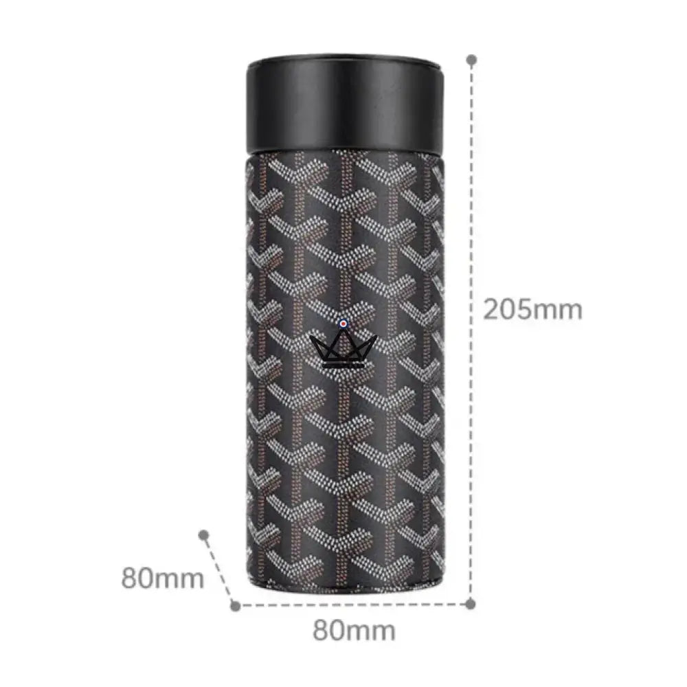 Zylindrischer Humidor ORBAL Alpine — Chevron-Leder, Hygrometer & Befeuchter, 5 bis 10 Zigarren – Ansicht 9