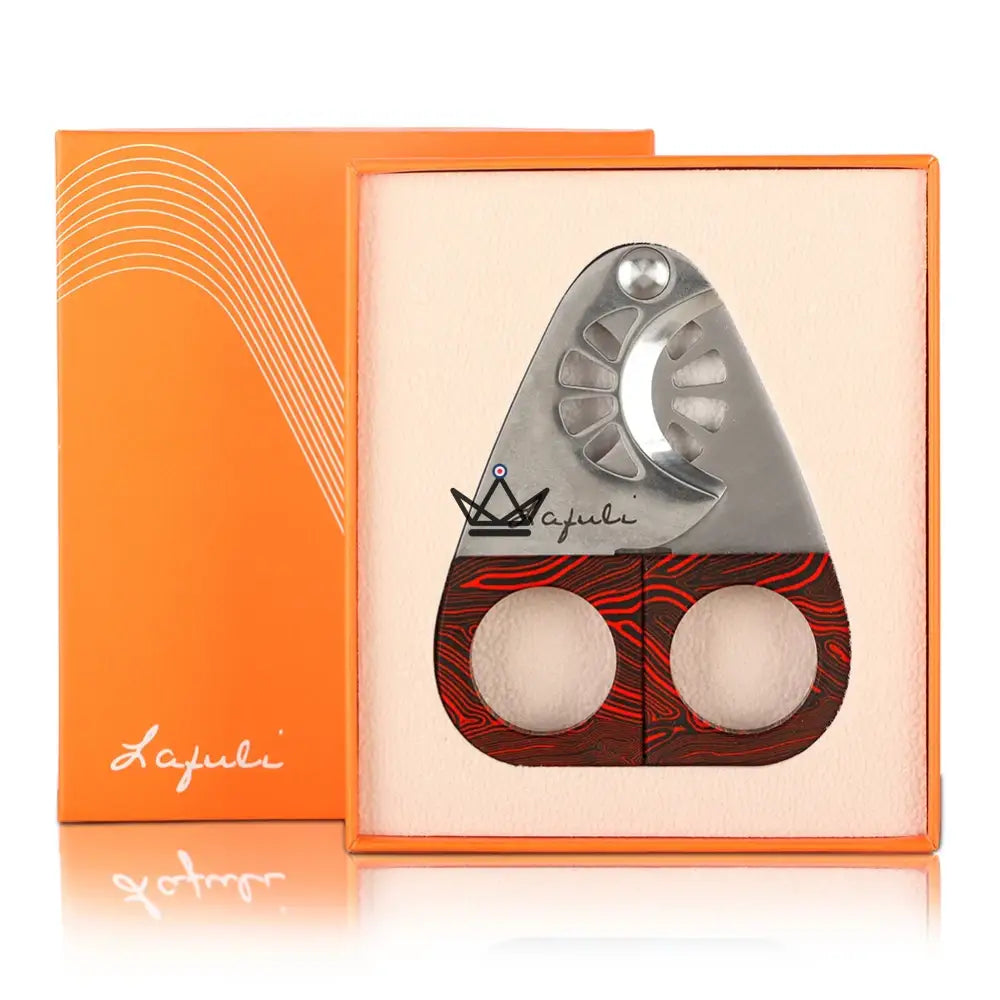 Master Cigar Cutter 100 — Stainless Steel Double Blade Guillotine, 60 Ring Gauge, Crimson & Midnight Colors, Orange Signature Box — view 9
