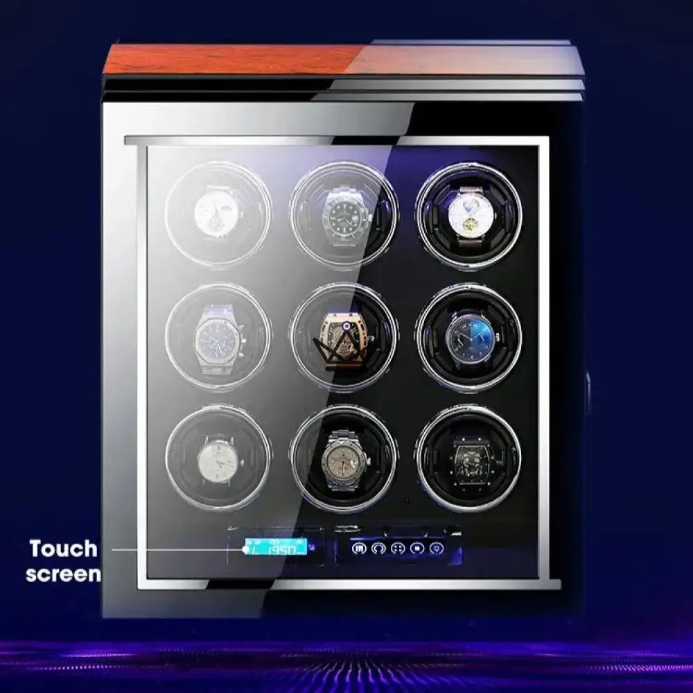 Automatic Watch Winder WINDER LUX — Wood & Glass, 2 to 12 Watches, LCD, Anti-Magnetic — view 8