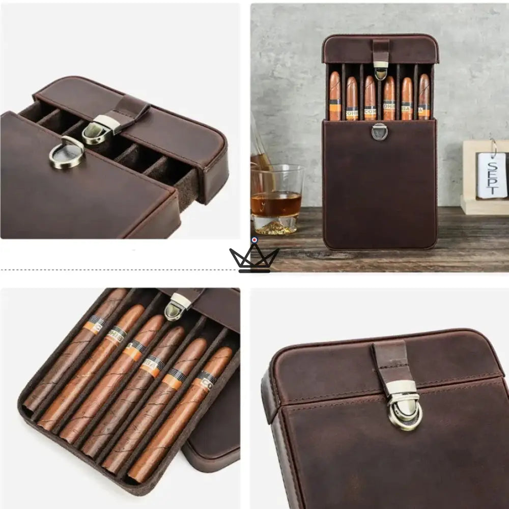 Customizable Leather Cigar Case - Voyageur Slice — view 5