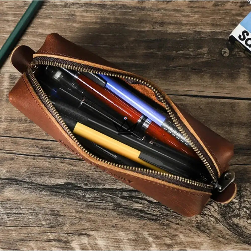 Customizable Leather Pouch - Pens & Glasses - VOYAGEUR Orion — view 2