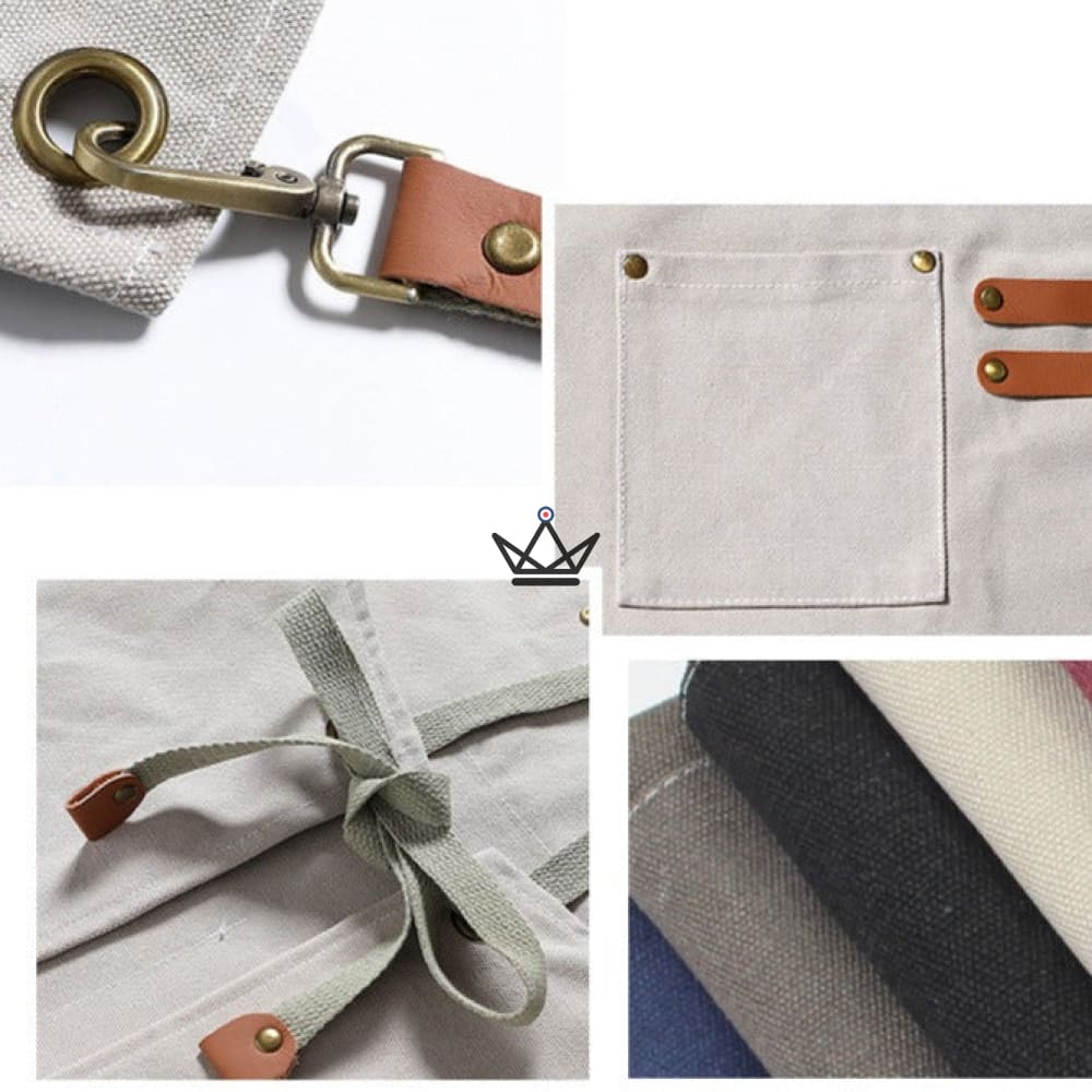 Tablier en toile vintage - WEEYI BARISTA - Toile Denim Résistante - 7 Coloris — image 7