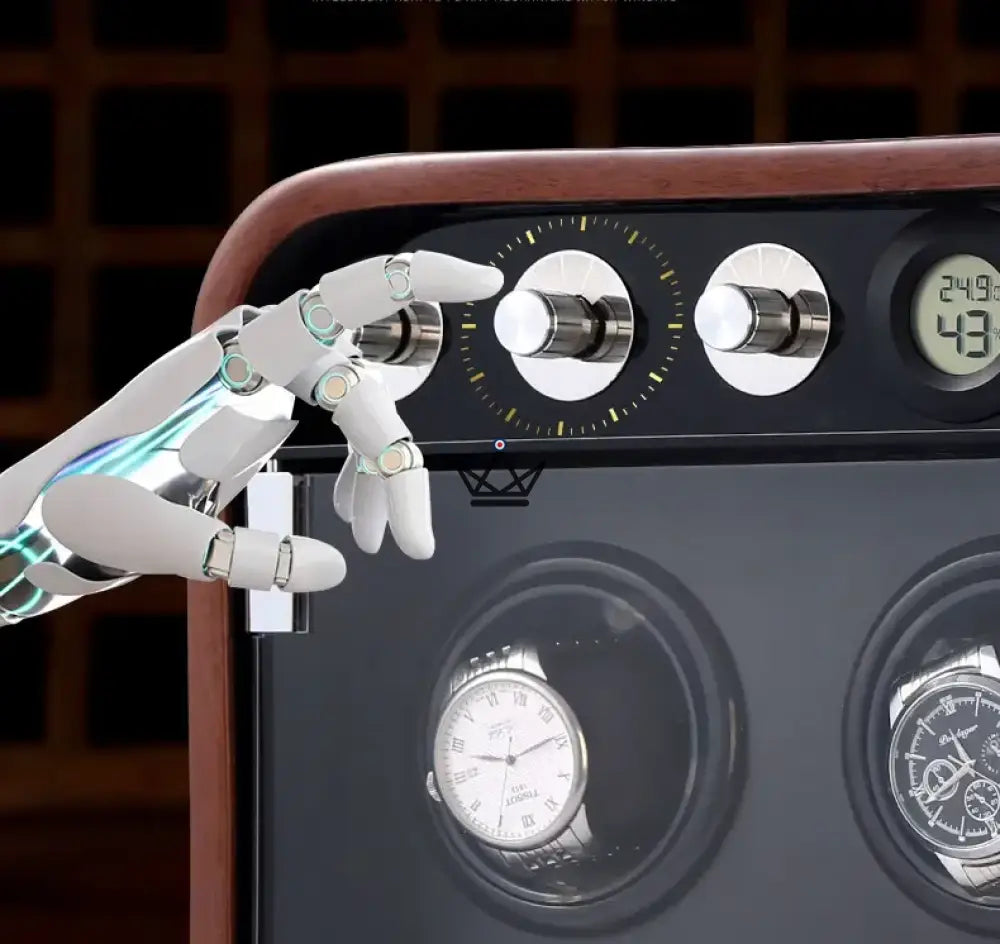 Uhrenbeweger für Automatikuhren RETROWIND LUXE — Luxuriöses Holz, Retro-Design, Multi-Modi – Ansicht 9