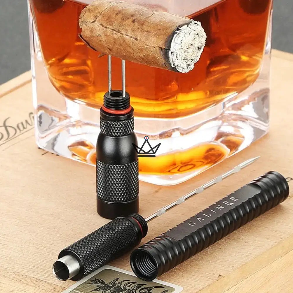 Draw — 2-in-1 Cigar Draw Enhancer & Punch Tool, Stainless Steel Needle, Black or Silver | Collector's Case Included — view 9