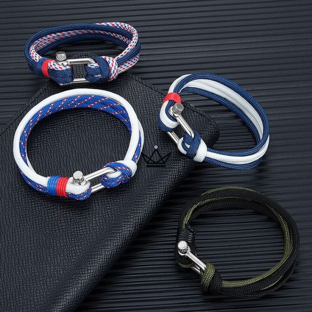 Armband HADOCK BIG - Vergrösserte Schäkel-Doppelkordel - 4 Farben Armband HADOCK BIG - Vergrösserte Schäkel-Doppelkordel - 4 Farben