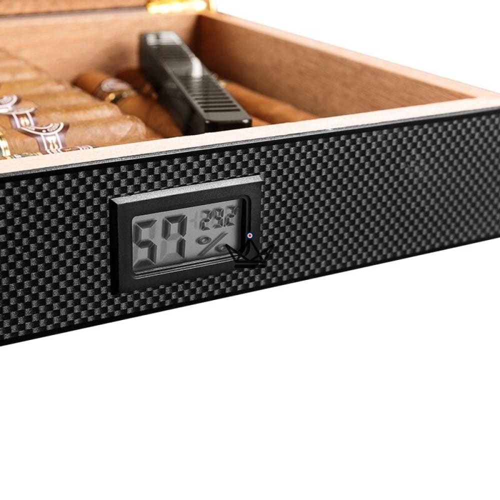 Zigarrenhumidor CARBON – Kohlefaser, spanische Zeder & Glas | 35 Zigarren – Ansicht 11